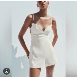 Zara CUT OUT HANDKERCHIEF SHORT JUMPSUIT